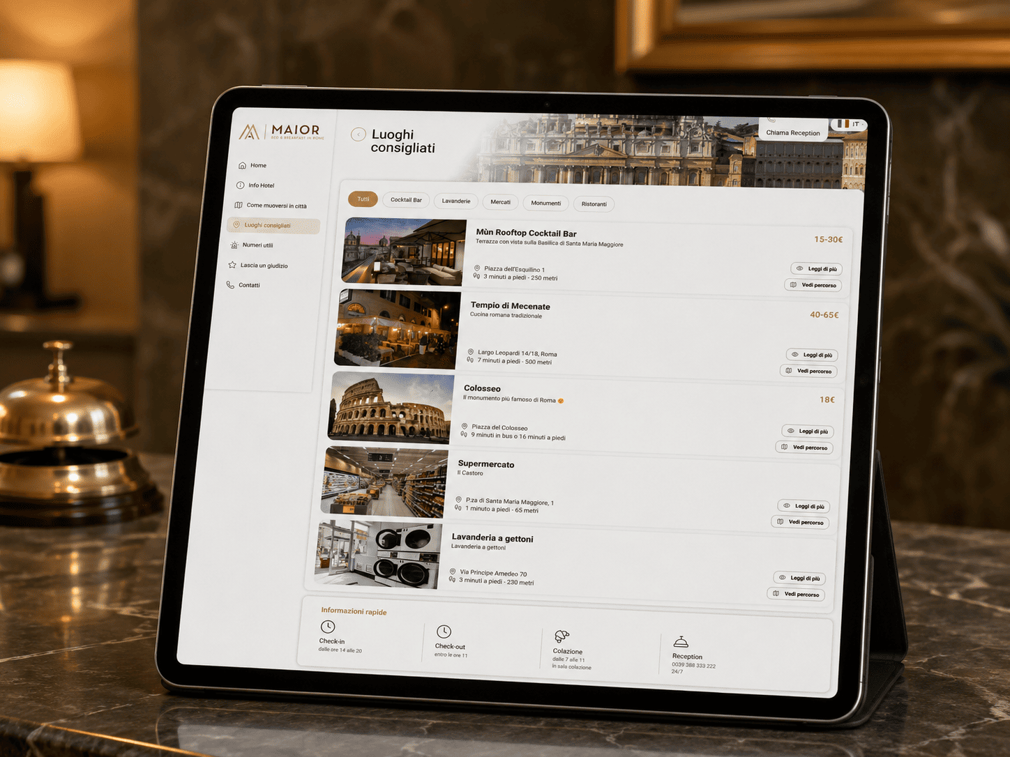 hotel hub - reception digitale, concierge digitale